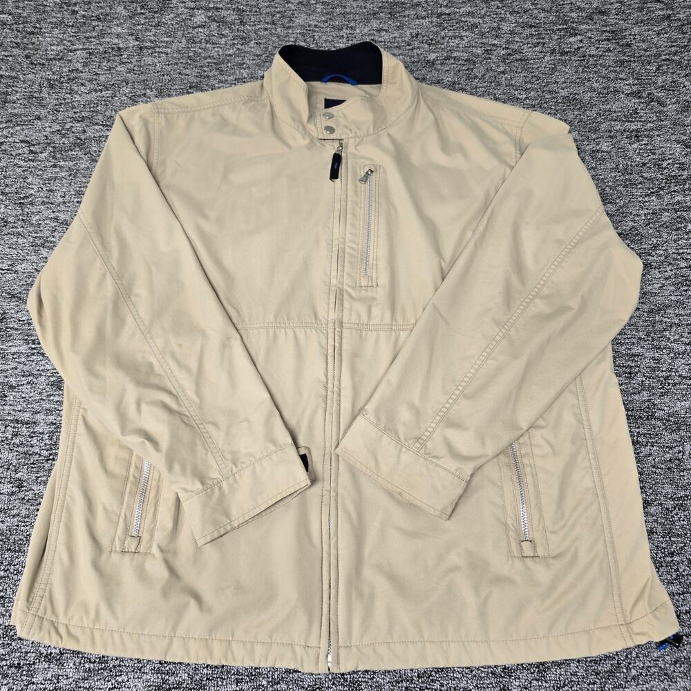 Vtg Tommy Hilfiger Jacket Men's XXL Beige Full Zip Lightweight Windbreaker 2004